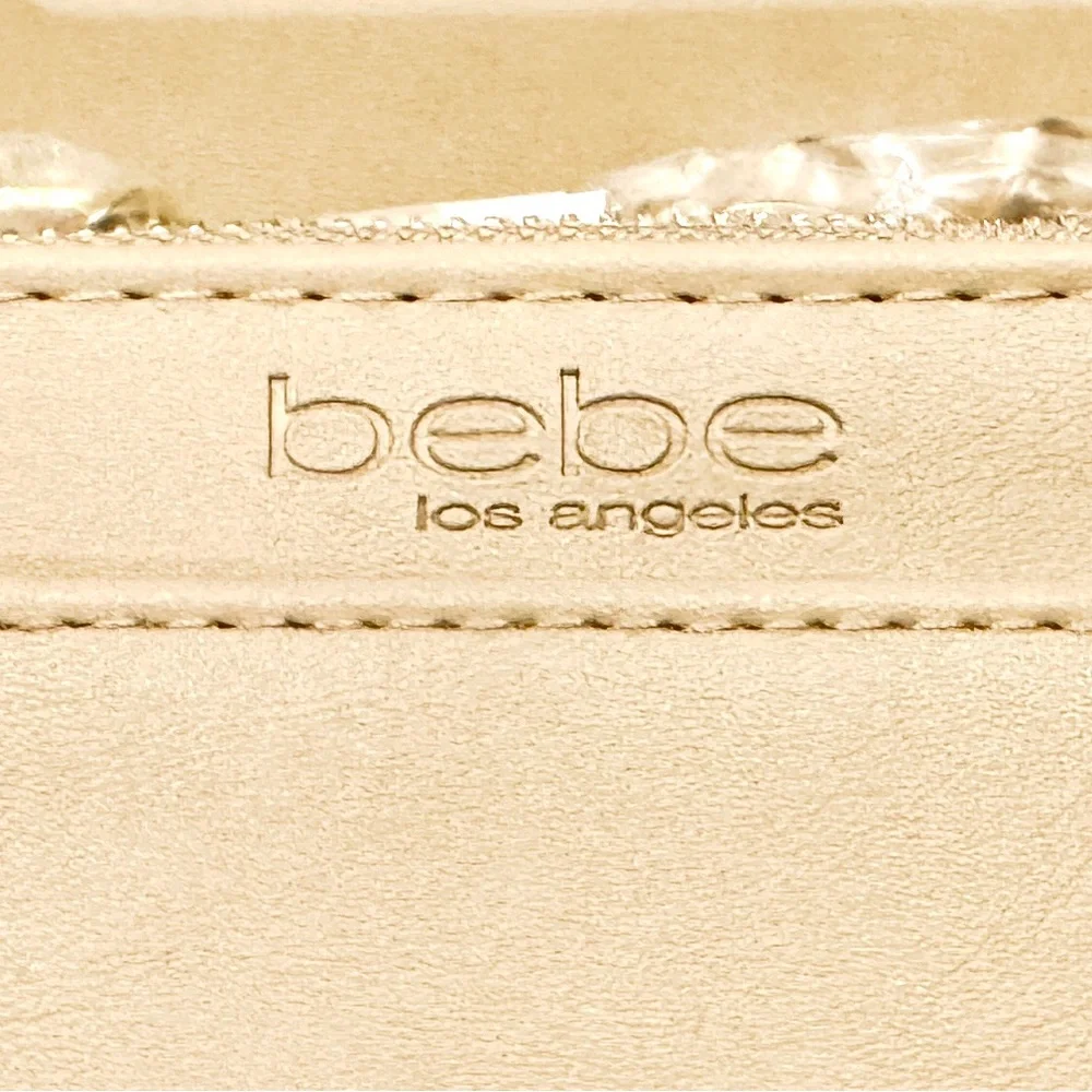 Bebe Cream Small Crossbody Bag with Gold Chain, Card Case and Wristlet NWT - Picture 8 of 11